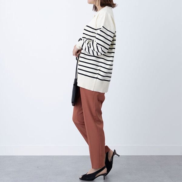 BELLUNA（ベルーナ）の「ボーダークルーネックカーディガン（ニットカーディガン）」｜詳細画像