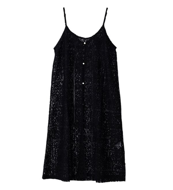 BELLUNA（ベルーナ）の「スクエアレース素材キャミワンピース（その他ワンピース）」｜黒