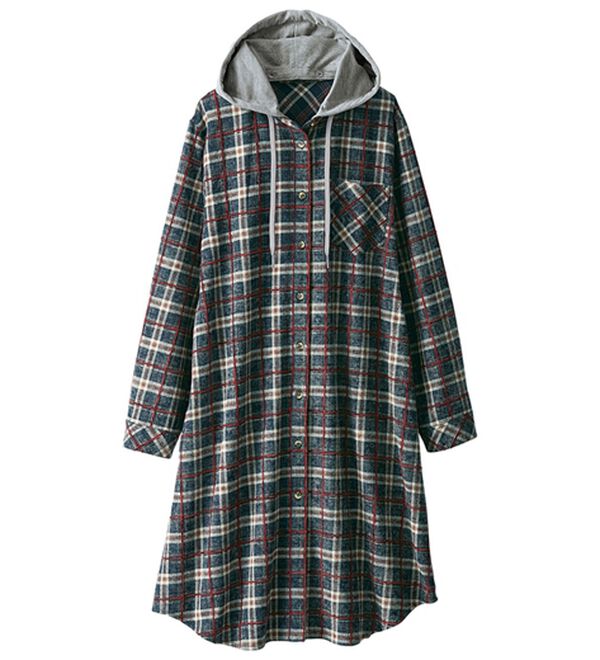 BELLUNA（ベルーナ）の「フード切替シャツチュニック（シャツ）」｜詳細画像