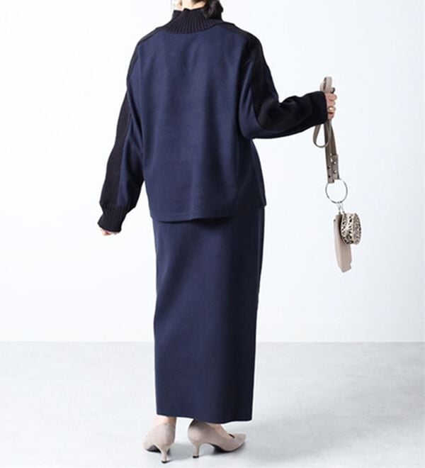 BELLUNA（ベルーナ）の「メルトン素材ボタン使いペンシルスカート（セットアップ）」｜詳細画像