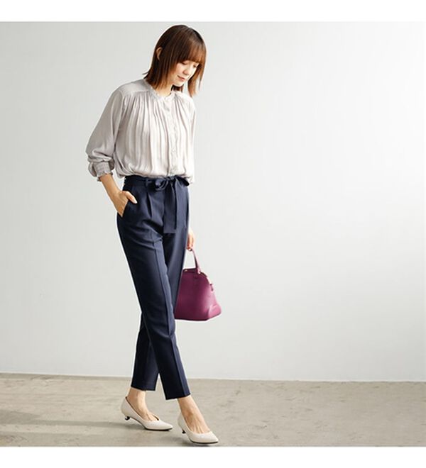 GeeRA（ジーラ）の「【ジャケット+2ボトム】洗えるストレッチ！ジャケット＆ブラウス＆パンツ＆スカートスーツセット（パンツスーツ）」｜詳細画像