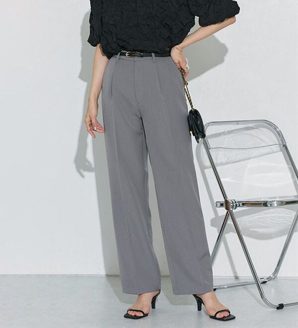 Pierrot（ピエロ）の「スタイルアップセンタープレスパンツ（フルレングスパンツ）」｜詳細画像