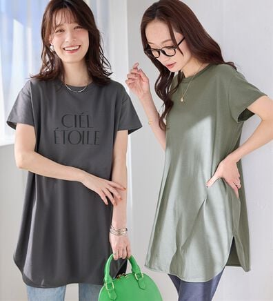 Viola e Viola（ヴィオラ エ ヴィオラ）の「ひんやり＆さらり綿混チュニックＴシャツ（チュニック）」