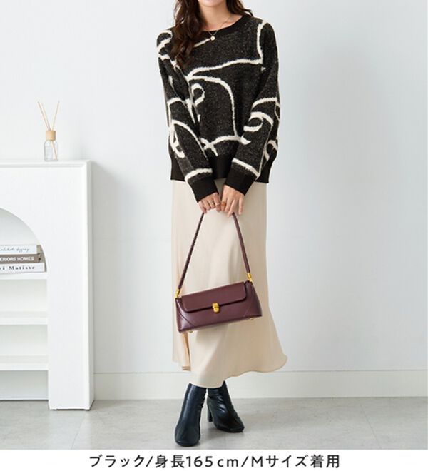 alotta（アロッタ）の「リボンジャカードゆるニット（ニット・セーター）」｜詳細画像