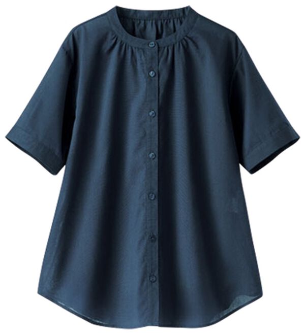 BELLUNA（ベルーナ）の「ギャザー使いバンドカラーブラウス（ブラウス）」｜詳細画像