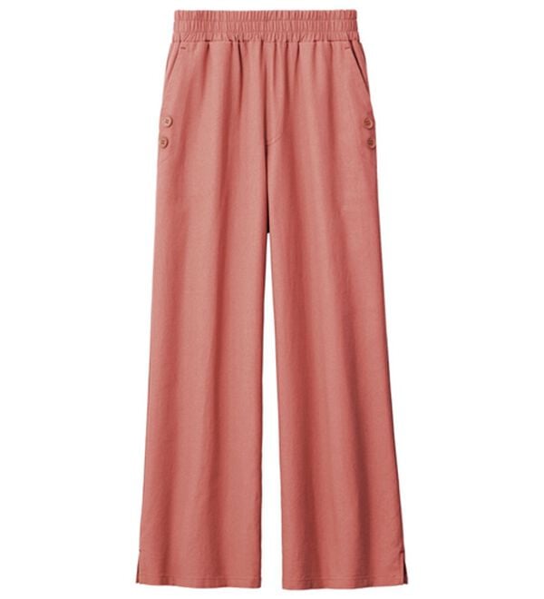 ルフラン（ルフラン）の「アイロンいらずの軽快パンツ（ワイドパンツ・ガウチョ）」｜ピンク