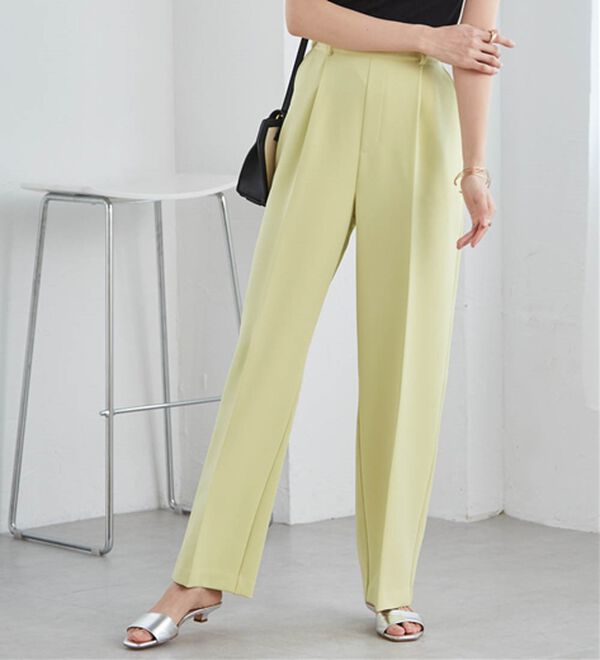 RANAN（ラナン）の「【選べる２丈】機能付！美脚シルエットセンタープレスワイドパンツ（フルレングスパンツ）」｜詳細画像