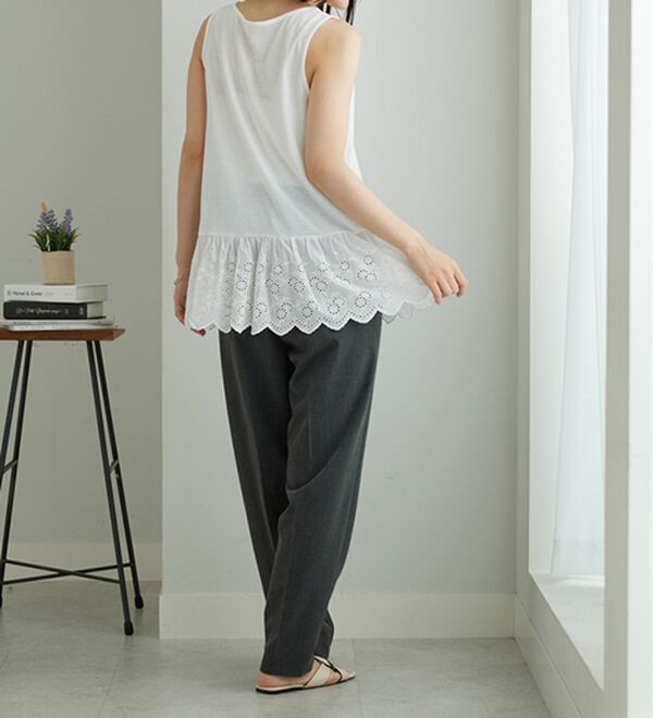 裾レース使いレイヤード用タンクトップ - ベルーナ【公式】