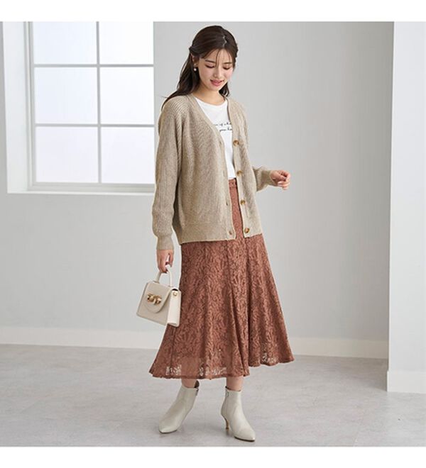 BELLUNA（ベルーナ）の「エコ素材ゆったりあぜ編ニットカーディガン（ニットカーディガン）」｜詳細画像