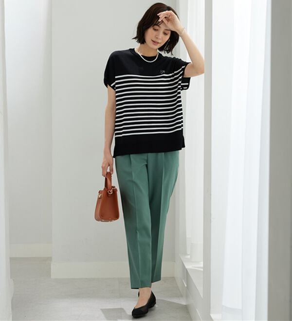 BELLUNA（ベルーナ）の「【選べる2丈】メランジストレッチ素材テーパードパンツ（テーパードパンツ）」｜詳細画像