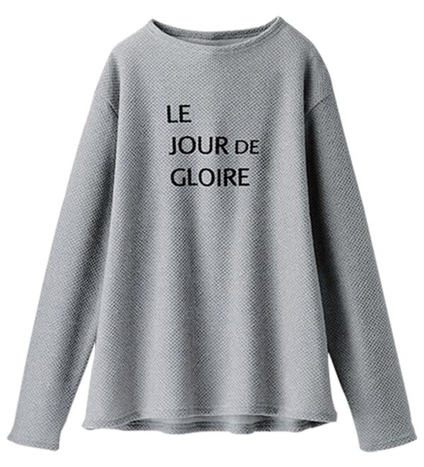 BELLUNA（ベルーナ）の「ふんわり裏起毛ニットソーロゴプルオーバー（カットソー）」｜詳細画像