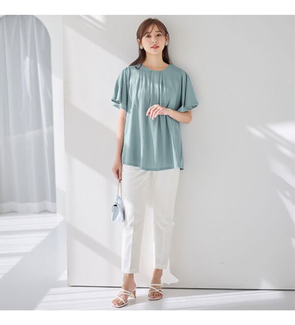 alotta（アロッタ）の「【接触冷感】フロントタックフレアー袖チュニック（チュニック）」｜詳細画像