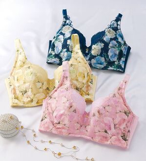 「【３色組】贅沢きれい色レースブラ・ガードル（ブラジャー）」｜詳細画像