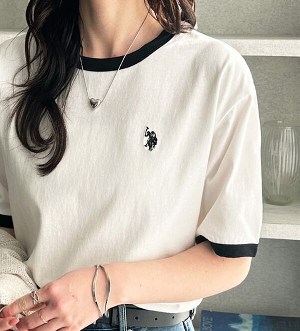 GeeRA（ジーラ）の「【ＵＳ．ＰＯＬＯ．ＡＳＳＮ】接触冷感リンガーＴシャツ（Tシャツ）」｜詳細画像