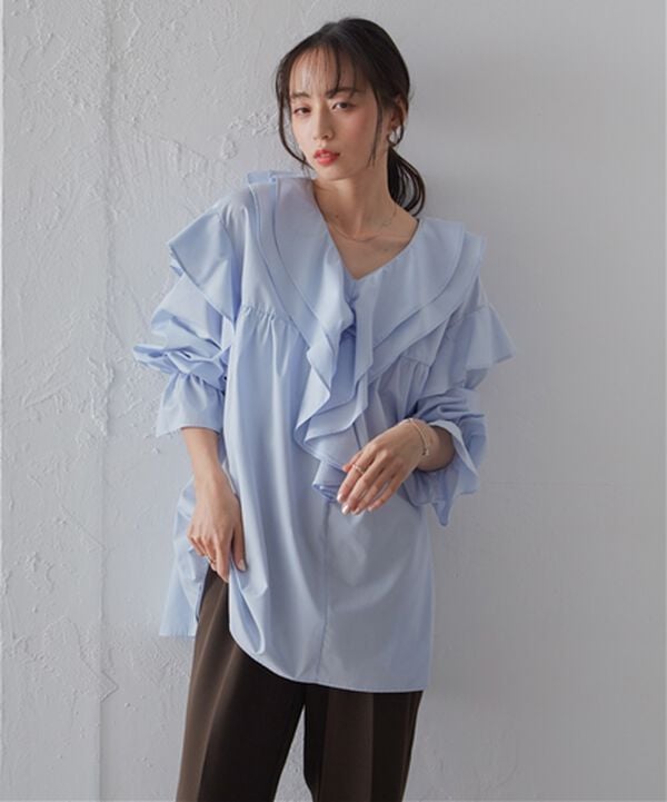 RANAN（ラナン）の「ビッグカラーフリルブラウス（ブラウス）」｜詳細画像