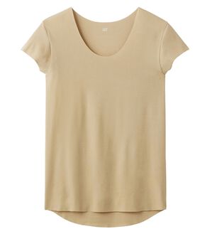 「キレイに着こなすためのアンダーシャツ　ｉｎ．Ｔ（メンズ肌着・インナーウェア）」｜クリアベージュ(半袖)