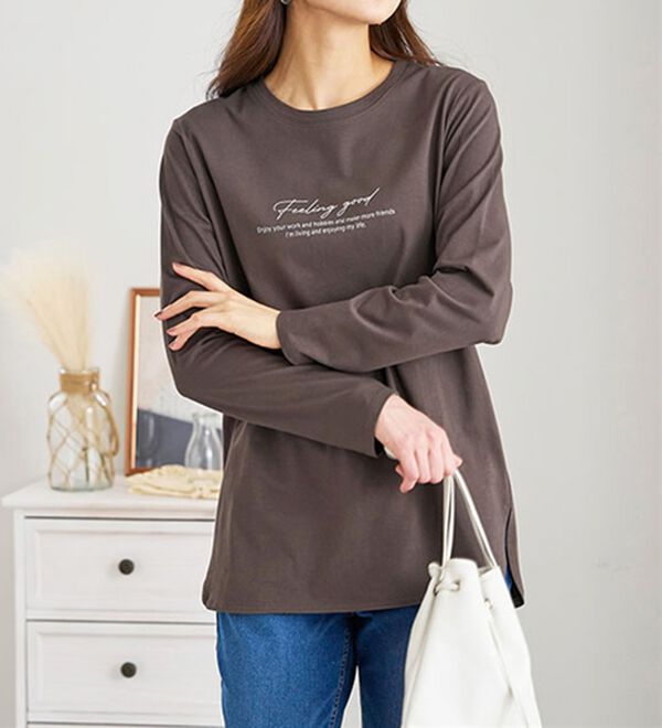 BELLUNA（ベルーナ）の「綿１００％ロゴデザインプルオーバー（カットソー）」｜詳細画像