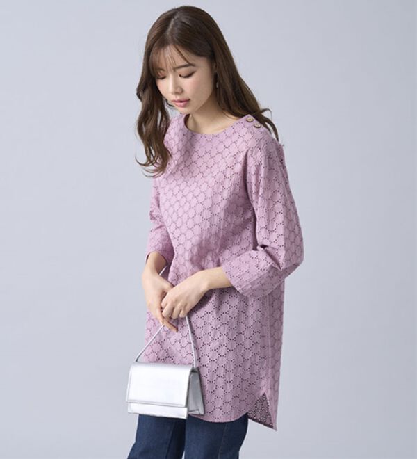 BELLUNA（ベルーナ）の「綿１００％サークルレース素材チュニック（チュニック）」｜詳細画像