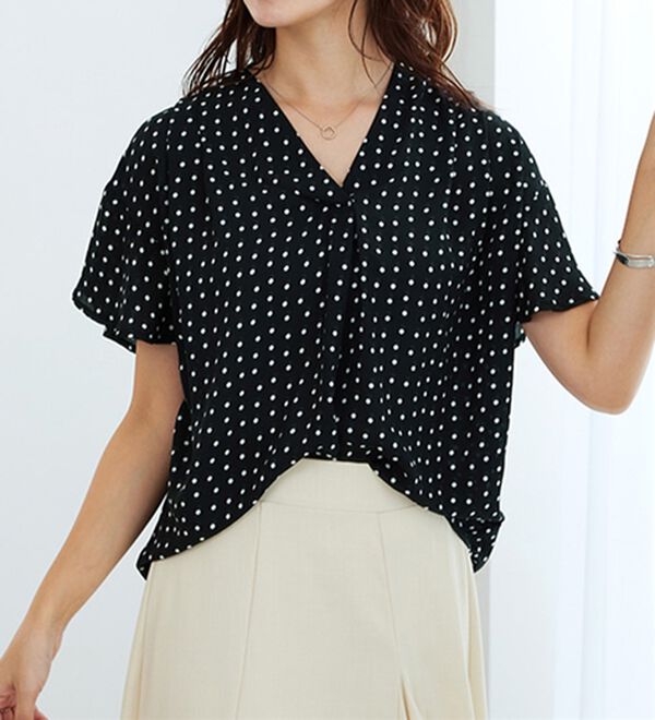 GeeRA（ジーラ）の「サラサラ涼しい！着やせも叶うフレアー袖ブラウス（ブラウス）」｜詳細画像