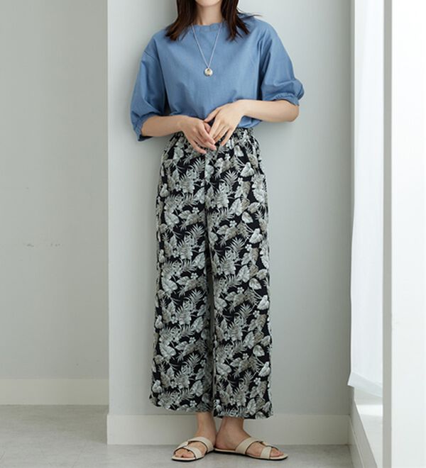 BELLUNA（ベルーナ）の「ヒンヤリ冷感！プリントワイドパンツ（ワイドパンツ・ガウチョ）」｜詳細画像