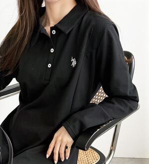 GeeRA（ジーラ）の「【U.S. POLO ASSN.】ポロ衿カットソーワンピース（その他ワンピース）」｜ブラック