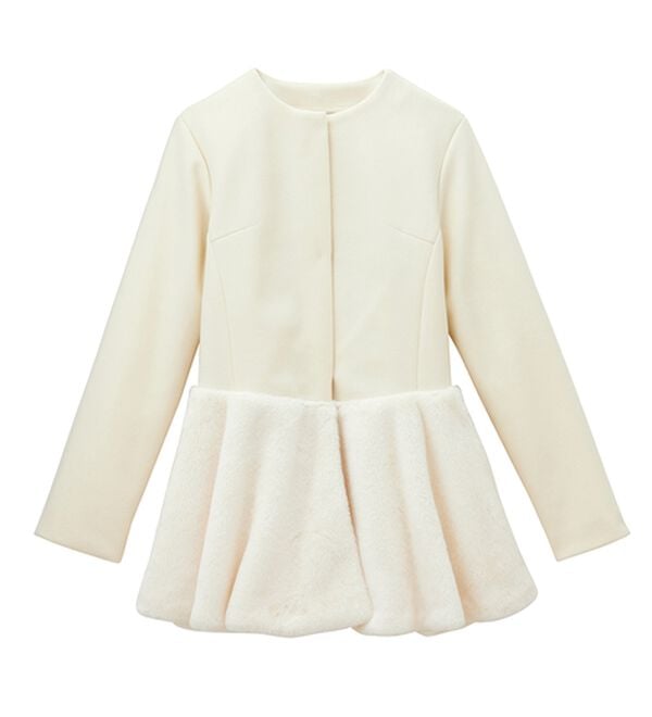 RANAN（ラナン）の「ペプラムファー切替コート（ハーフコート）」｜詳細画像