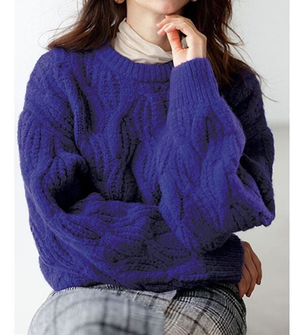 RANAN（ラナン）の「ビッグケーブル短丈ニット（ニット・セーター）」｜詳細画像