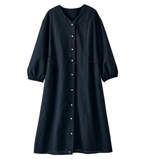 BELLUNA（ベルーナ）の「Ｓｍａｒｔ　Ｌｉｎｅｎ　ブレンドワンピース（その他ワンピース）」｜ネイビー