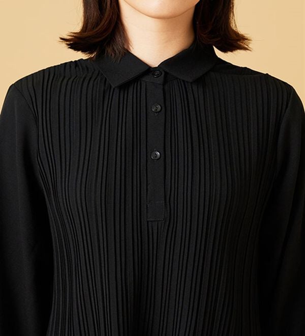 BELLUNA（ベルーナ）の「【Ｌａｇｒｉｌｕａ】配色ライン使いプリーツブラウス（ブラウス）」｜詳細画像