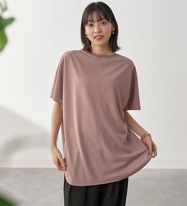 BELLUNA（ベルーナ）の「Ｔシャツ感覚なのにきちんとブラウス見え！カットジョーゼット半袖プルオーバー（カットソー）」｜詳細画像