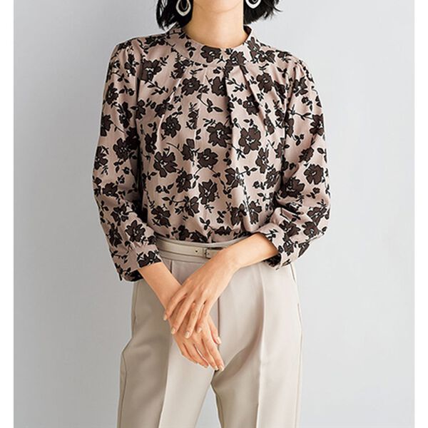 BELLUNA（ベルーナ）の「テンセル（ＴＭ）繊維・コットンプリントブラウス（ブラウス）」｜詳細画像