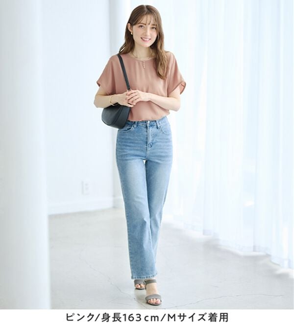 alotta（アロッタ）の「【イージーケア】パール調ボタンデザインブラウス（ブラウス）」｜詳細画像