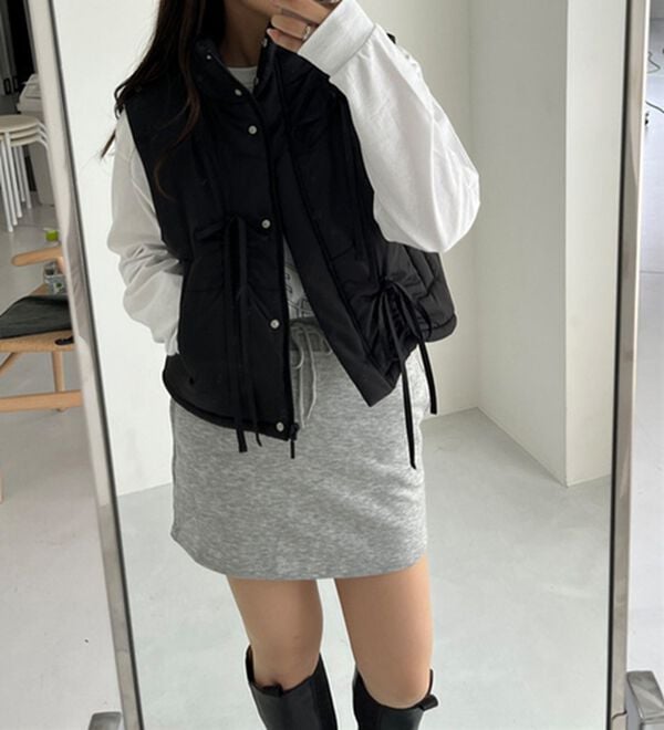 GeeRA（ジーラ）の「リボンフェイクダウンベスト（ベスト）」｜詳細画像