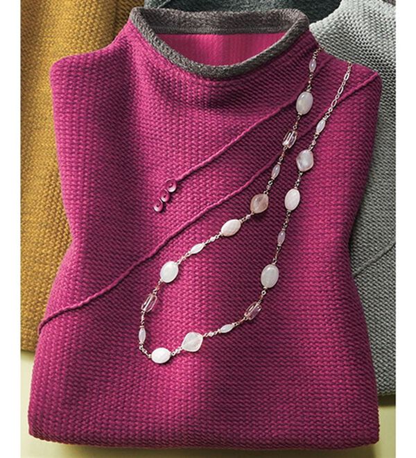 ルフラン（ルフラン）の「上品ジャカードプルオーバー（カットソー）」｜ピンク