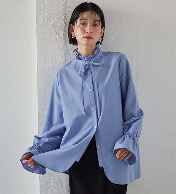 RANAN（ラナン）の「プチフリルリボン付きブラウス（ブラウス）」｜詳細画像