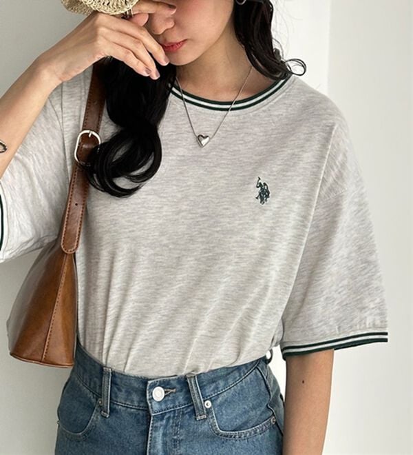 GeeRA（ジーラ）の「【ＵＳ．ＰＯＬＯ．ＡＳＳＮ】ライン配色Ｔシャツ（Tシャツ）」｜詳細画像