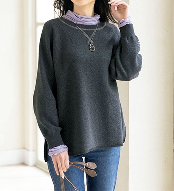 ルフラン（ルフラン）の「ホッと快適＊ウール入りプルオーバー（カットソー）」｜詳細画像