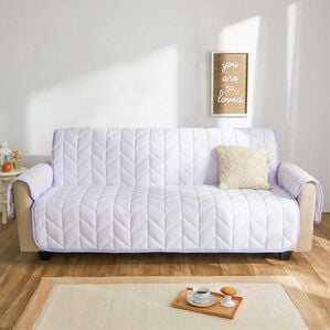 iellio（イエリオ）の「もちもちひんやり冷感ソファカバー＜接触冷感・抗菌防臭・防ダニ・ソファパッド・滑りにくい加工・ハイバック・２人掛・３人掛＞（ソファーカバー）」｜ペールラベンダー