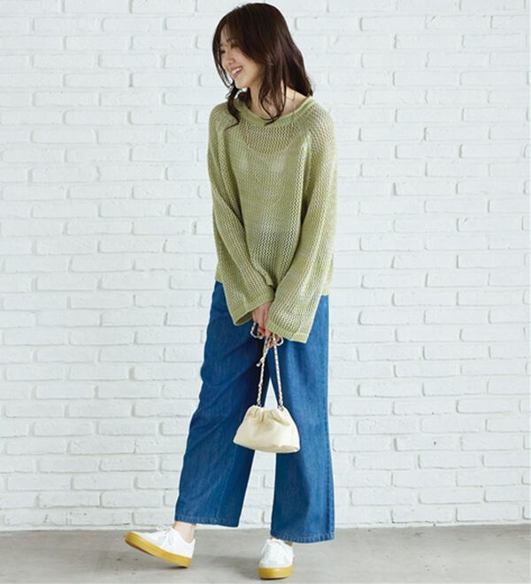 BELLUNA（ベルーナ）の「スパンコール付透かし編みニットプルオーバー（ニット・セーター）」｜詳細画像