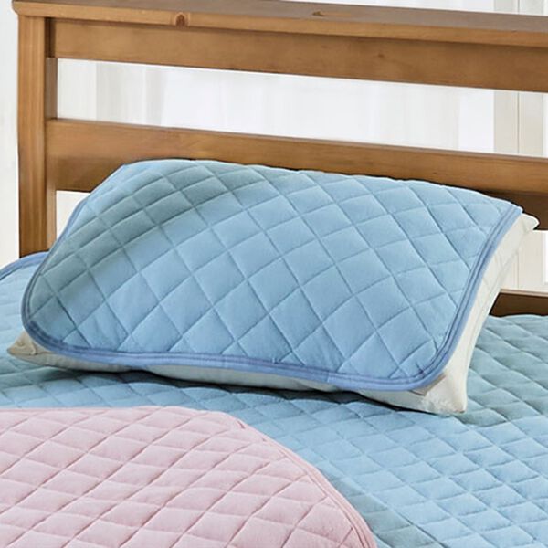 「綿１００％１年中快適軽寝具２枚組（敷パッド）」｜ブルー