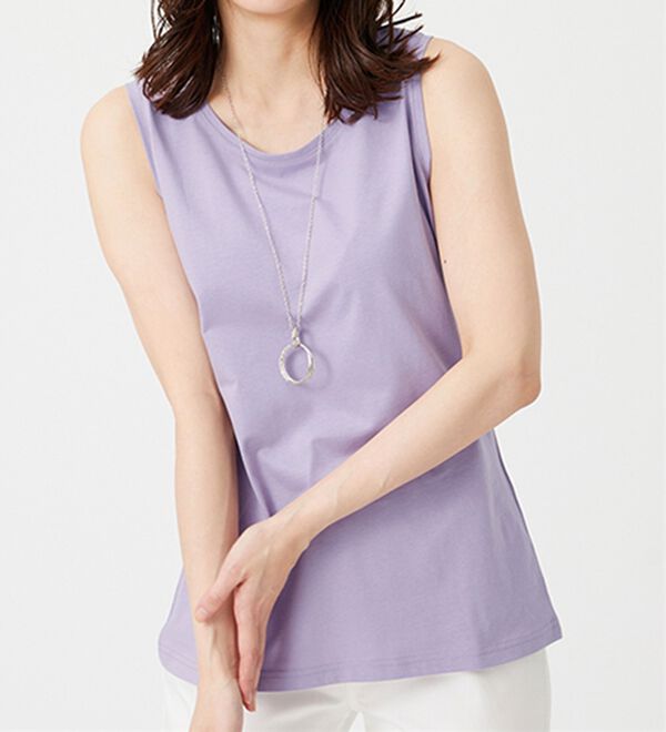 BELLUNA（ベルーナ）の「ヒンヤリ綿１００％大人顔タンクトップ（タンクトップ・キャミソール）」｜詳細画像