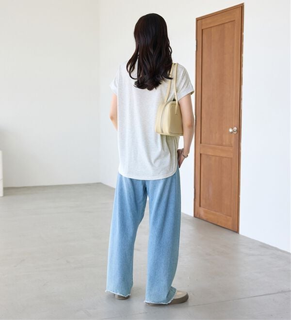 BELLUNA（ベルーナ）の「ひんやリッチコットン大人のゆったりドルマンＴシャツ（カットソー）」｜詳細画像