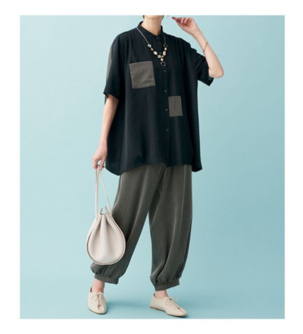 BELLUNA（ベルーナ）の「ストライプ使いバルーンデザインセットアップ（セットアップ）」｜詳細画像