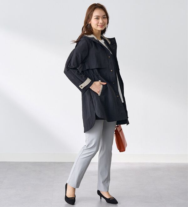 BELLUNA（ベルーナ）の「おしゃれの主役！蓄熱中わたベスト付配色コート（ハーフコート）」｜詳細画像