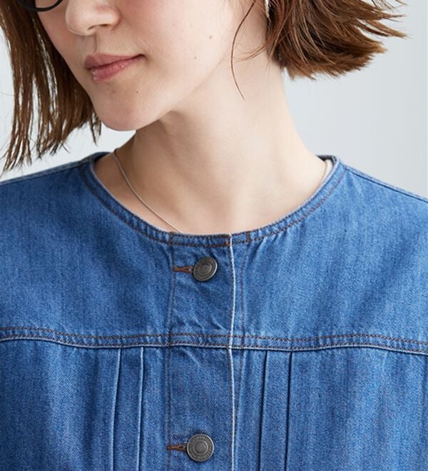BELLUNA（ベルーナ）の「やわらかデニム素材ノーカラージャケット（その他ジャケット）」｜詳細画像