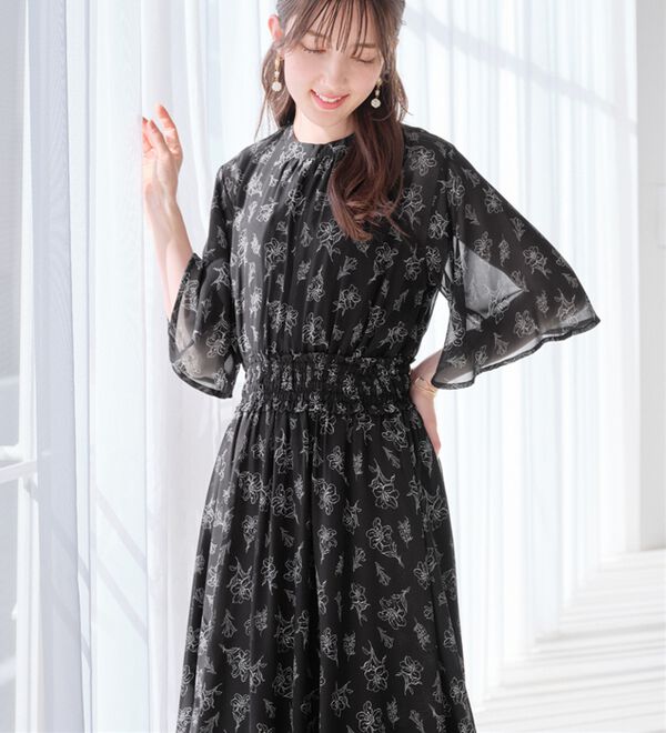 接触冷感】インナー付シャーリングシフォンワンピース - ベルーナ【公式】 