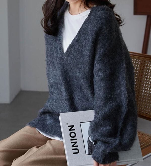 RANAN（ラナン）の「ディープキーネックシャギーニット（ニット・セーター）」｜詳細画像