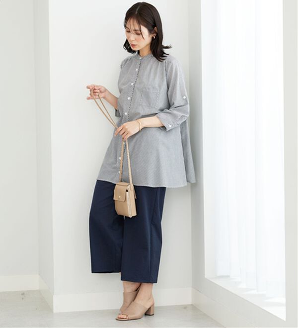 BELLUNA（ベルーナ）の「フランス綾ドレープ使いシャツチュニック（チュニック）」｜詳細画像