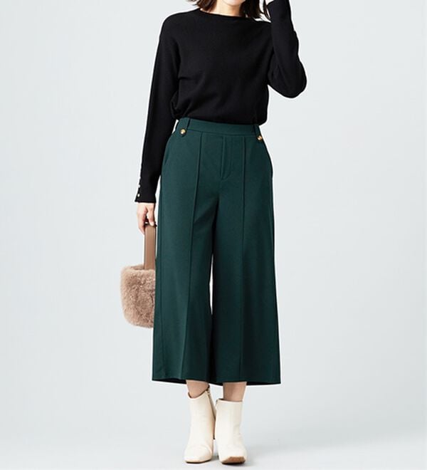 BELLUNA（ベルーナ）の「ツイルストレッチ素材ワイドパンツ（その他パンツ）」｜詳細画像