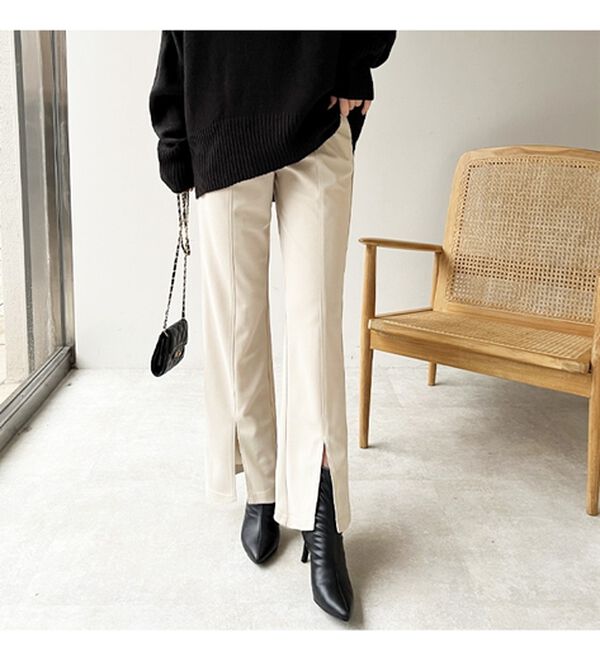 GeeRA（ジーラ）の「楽ちん！ストレッチスリットスラックスパンツ（フルレングスパンツ）」｜詳細画像